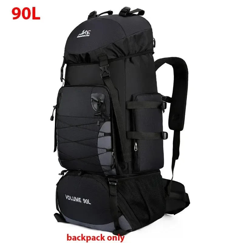 Large 90L Travel Backpack - Multifunctional Army Climbing Bag for Hiking and Mountaineering - Trekker Essentials
