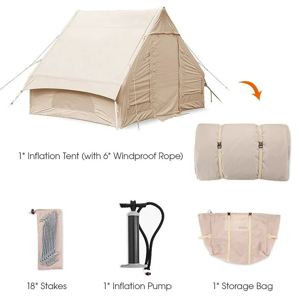 Large Camping Tent Waterproof Inflatable Tent House - 10 Person Family Tent for Hiking, Camping, Backpacking, Beach - Trekker Essentials