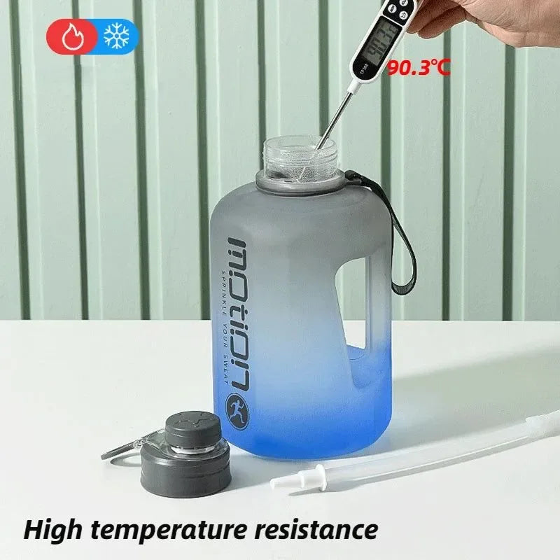 Large Capacity 2 Liter Sports Water Bottle with Straw - Outdoor Fitness Companion - Trekker Essentials