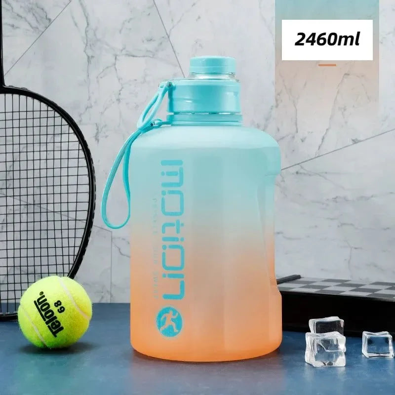 Large Capacity 2 Liter Sports Water Bottle with Straw - Outdoor Fitness Companion - Trekker Essentials