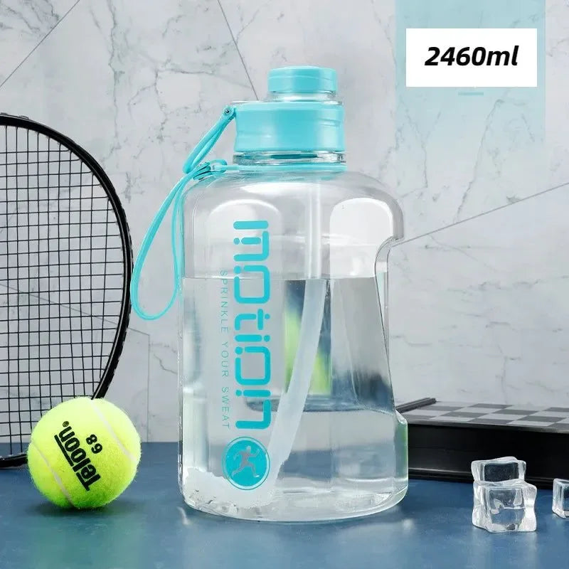 Large Capacity 2 Liter Sports Water Bottle with Straw - Outdoor Fitness Companion - Trekker Essentials