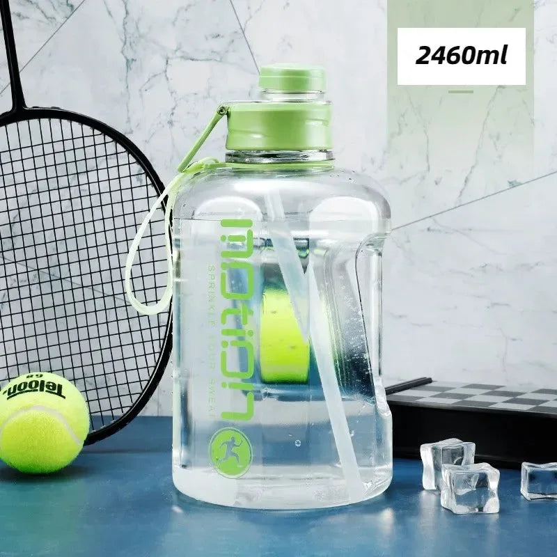 Large Capacity 2 Liter Sports Water Bottle with Straw - Outdoor Fitness Companion - Trekker Essentials