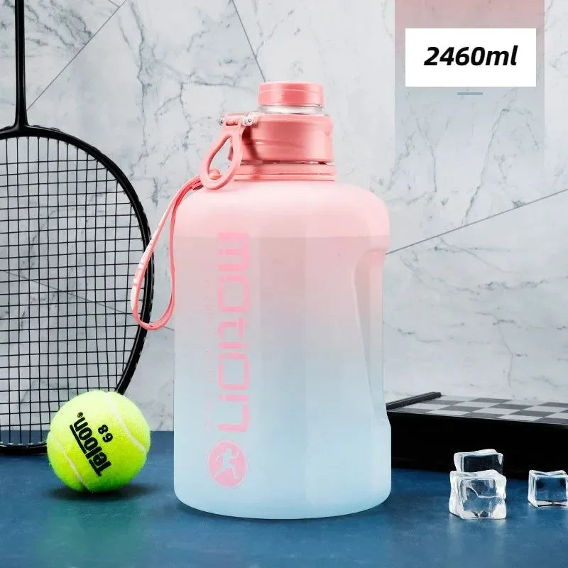 Large Capacity 2 Liter Sports Water Bottle with Straw - Outdoor Fitness Companion - Trekker Essentials