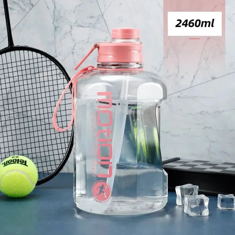 Large Capacity 2 Liter Sports Water Bottle with Straw - Outdoor Fitness Companion - Trekker Essentials