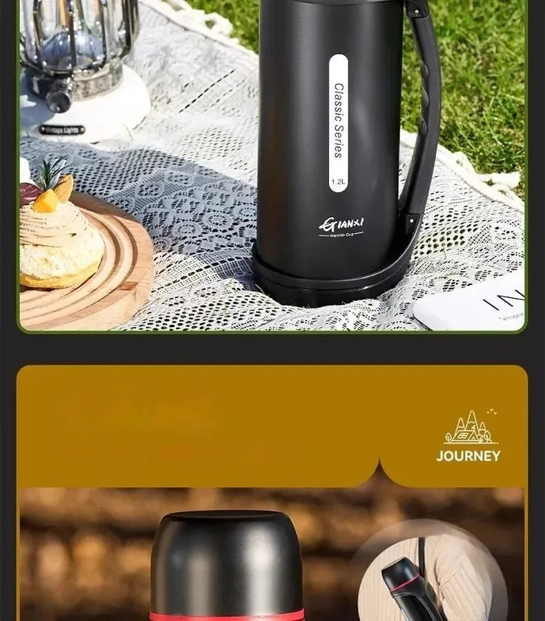 Large Capacity Camping Thermos | 2-in-1 Outdoor Travel Kettle & Cold Pot for Coffee & Hydration - Trekker Essentials