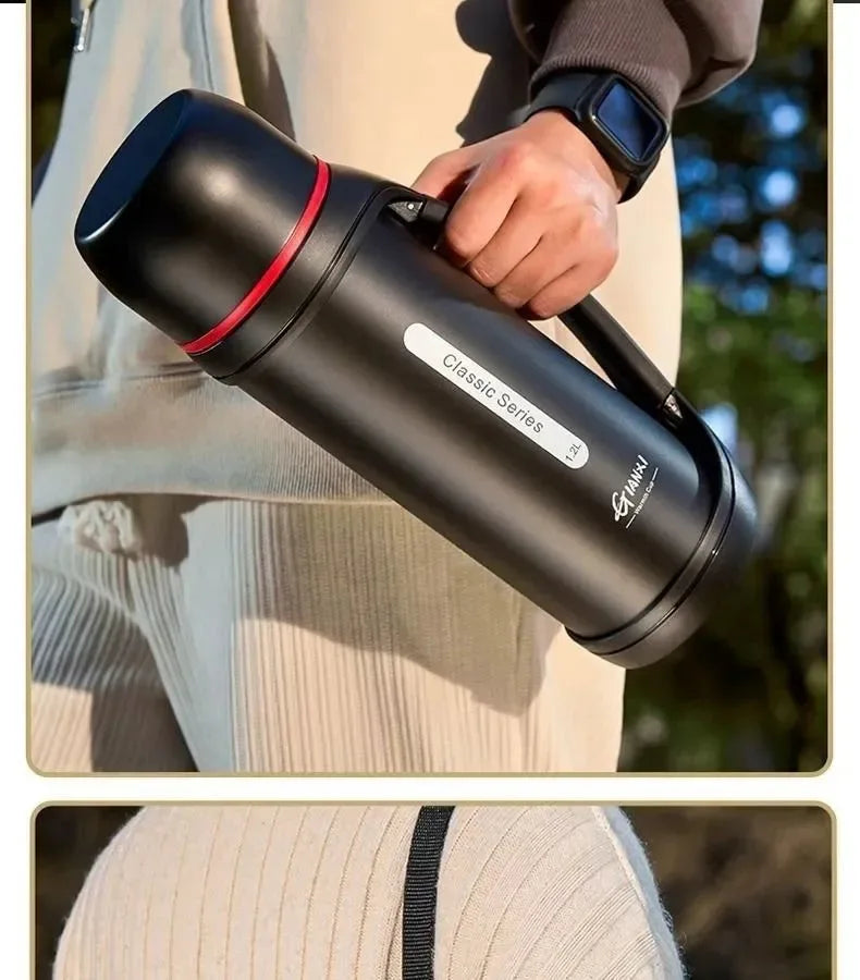 Large Capacity Camping Thermos | 2-in-1 Outdoor Travel Kettle & Cold Pot for Coffee & Hydration - Trekker Essentials