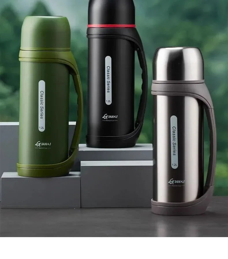 Large Capacity Camping Thermos | 2-in-1 Outdoor Travel Kettle & Cold Pot for Coffee & Hydration - Trekker Essentials