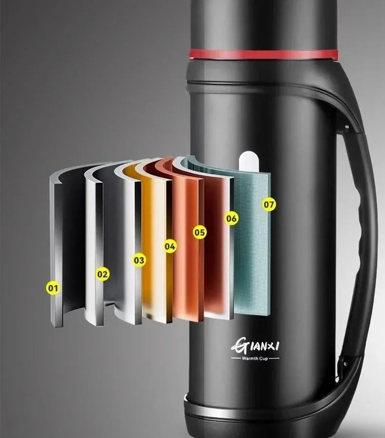 Large Capacity Camping Thermos | 2-in-1 Outdoor Travel Kettle & Cold Pot for Coffee & Hydration - Trekker Essentials