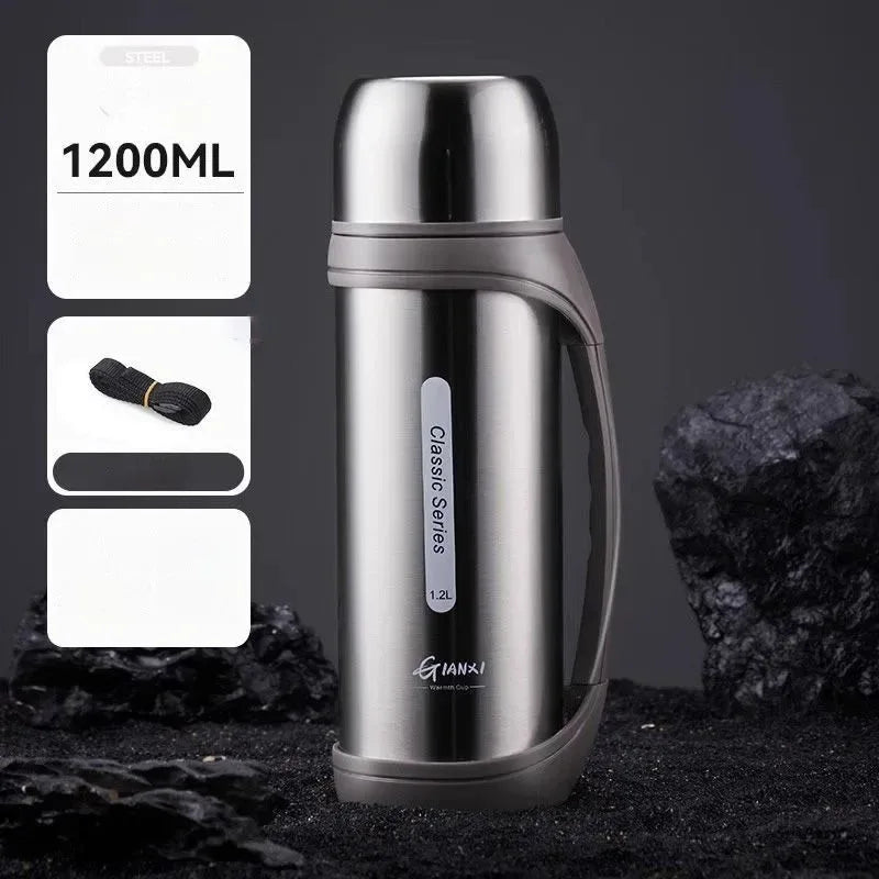 Large Capacity Camping Thermos | 2-in-1 Outdoor Travel Kettle & Cold Pot for Coffee & Hydration - Trekker Essentials