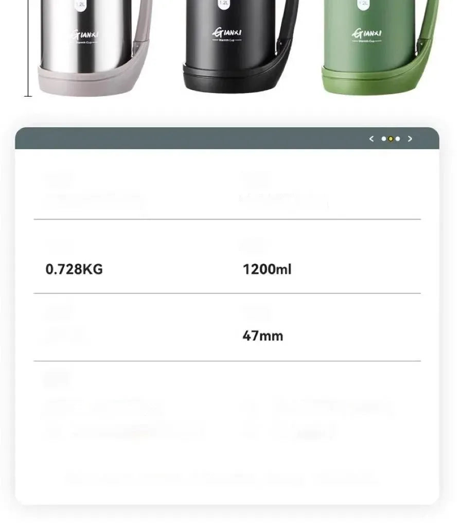 Large Capacity Camping Thermos | 2-in-1 Outdoor Travel Kettle & Cold Pot for Coffee & Hydration - Trekker Essentials