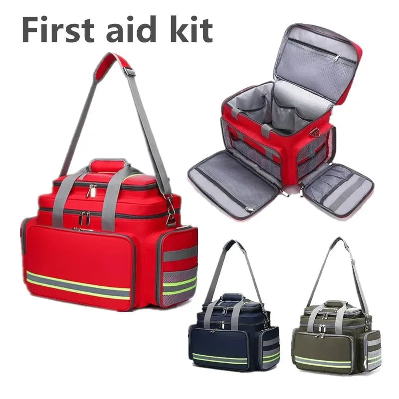 Large Capacity Waterproof First Aid Medical Bag - Outdoor Emergency Rescue Reflective Oxford Multi-Pocket Travel Bag - Trekker Essentials