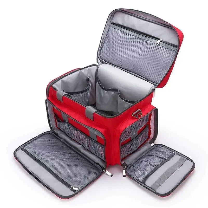 Large Capacity Waterproof First Aid Medical Bag - Outdoor Emergency Rescue Reflective Oxford Multi-Pocket Travel Bag - Trekker Essentials