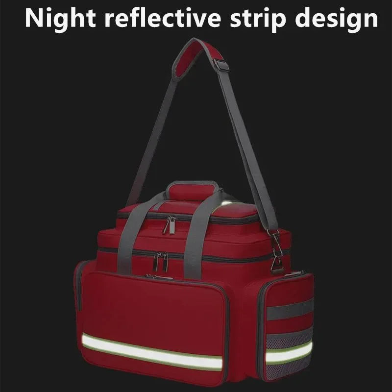 Large Capacity Waterproof First Aid Medical Bag - Outdoor Emergency Rescue Reflective Oxford Multi-Pocket Travel Bag - Trekker Essentials