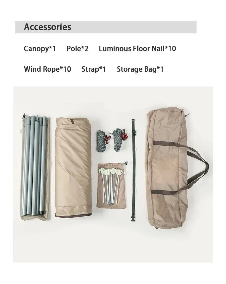 Large Hexagon Camping Canvas Tarp Tent for Beach and Picnic Sun Shade - Trekker Essentials