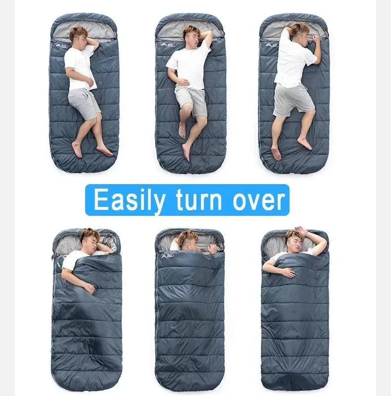 Large Lightweight 3-Season Camping Sleeping Bag - Spacious and Long for Adults, Ideal for Hiking and Fishing - Trekker Essentials