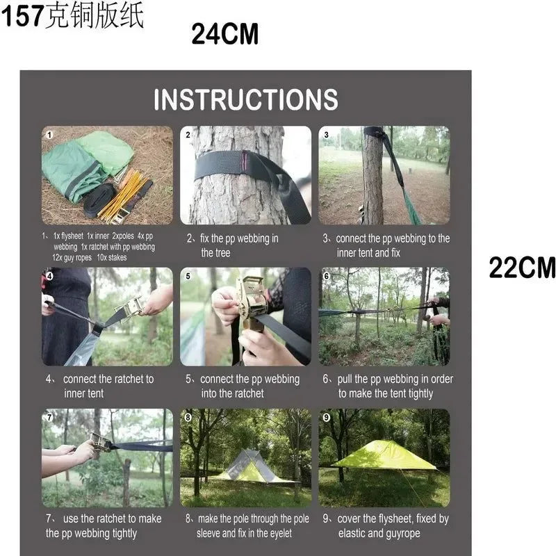 Large Outdoor 3-4 People Tent with Mosquito Net Hammock - Trekker Essentials