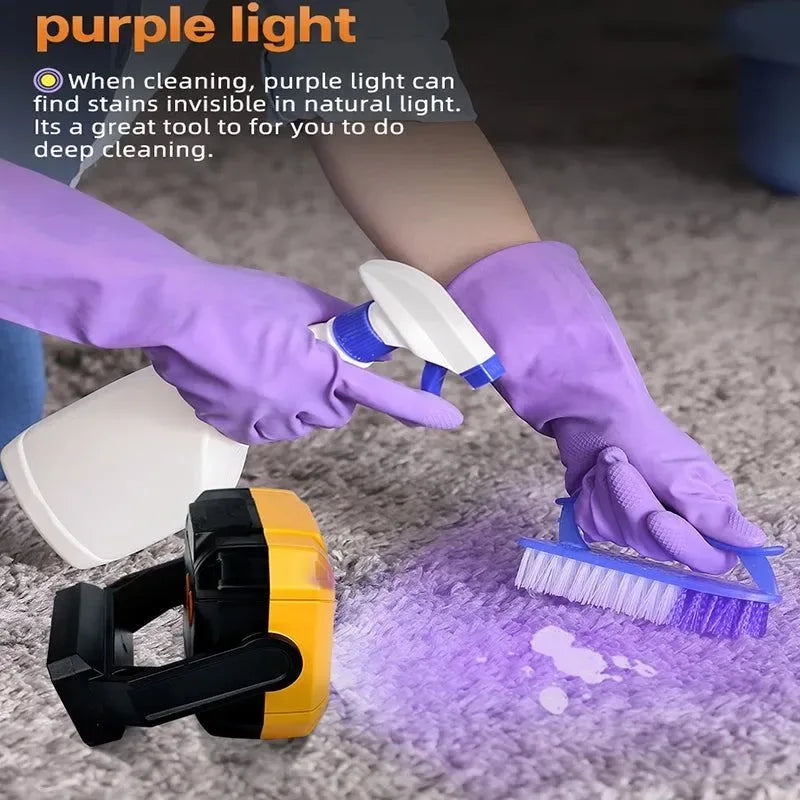 LED Rechargeable Work Light - Magnetic Base, Hanging Hook, 360° Rotatable, 7 Modes - Trekker Essentials