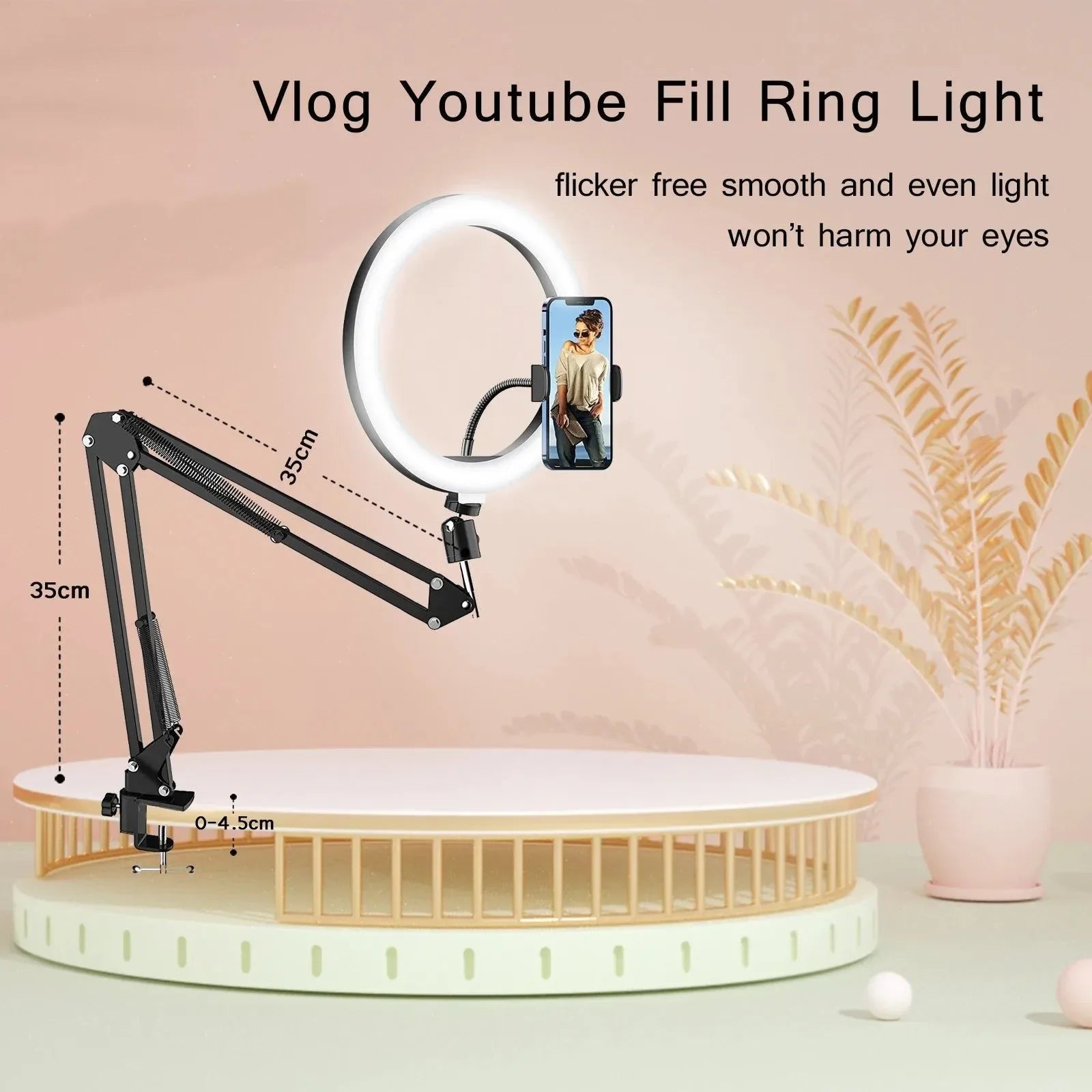 LED Ring Light with Adjustable Tripod Stand – Dimmable Circle Fill Light for Selfie, Makeup, Photography, and Video - Trekker Essentials