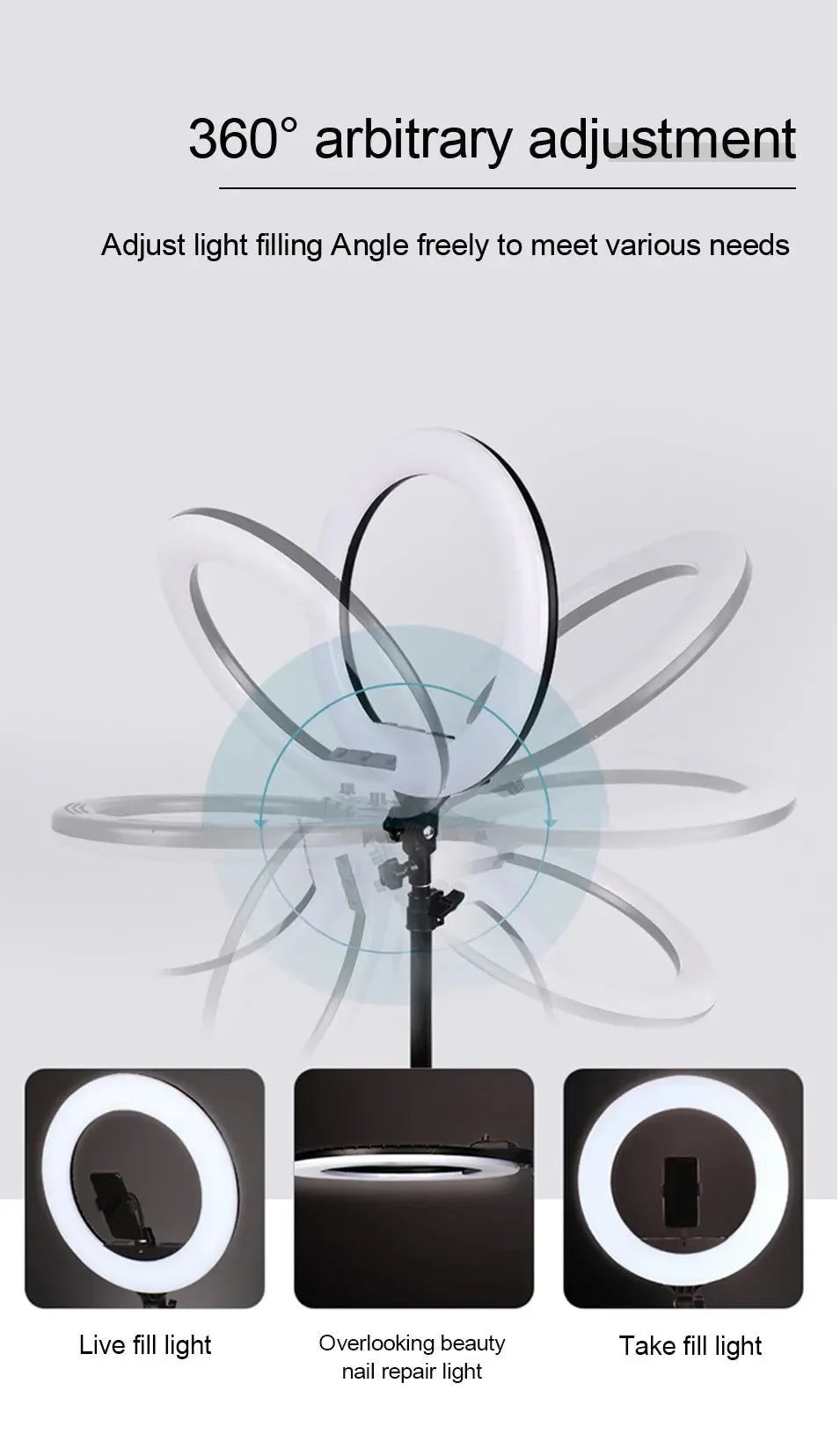 LED Ring Light with Adjustable Tripod Stand – Dimmable Circle Fill Light for Selfie, Makeup, Photography, and Video - Trekker Essentials