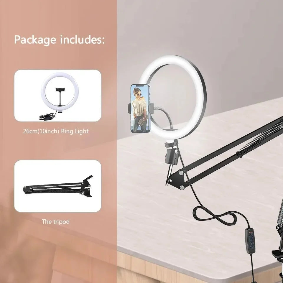 LED Ring Light with Adjustable Tripod Stand – Dimmable Circle Fill Light for Selfie, Makeup, Photography, and Video - Trekker Essentials