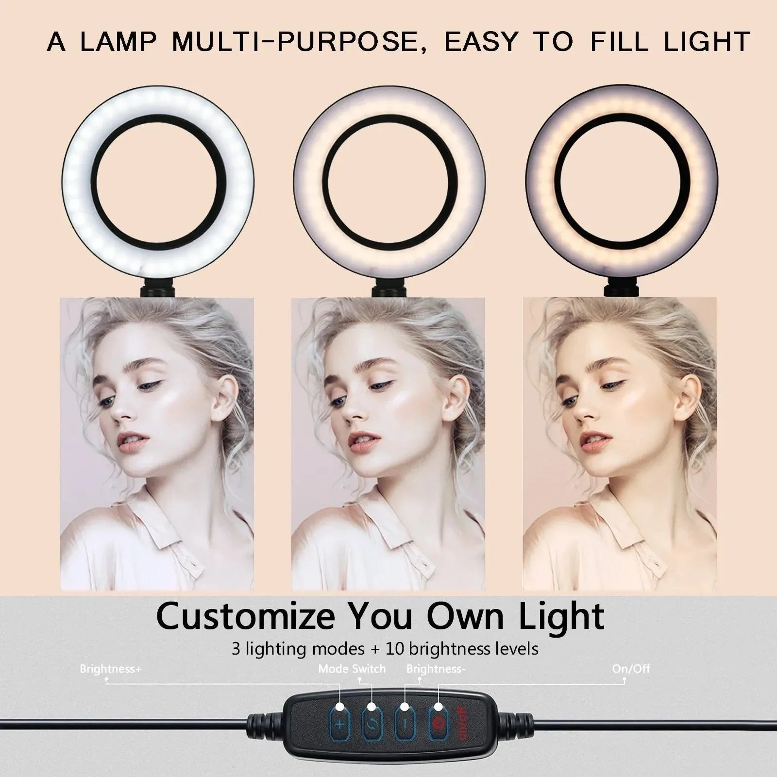 LED Ring Light with Adjustable Tripod Stand – Dimmable Circle Fill Light for Selfie, Makeup, Photography, and Video - Trekker Essentials