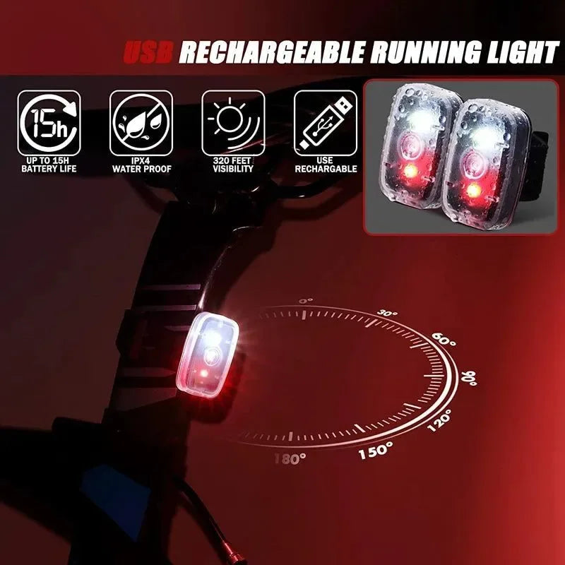 LED Safety Light - USB Rechargeable Clip-On Strobe Light for Running, Cycling, Hiking, and Walking at Night - Trekker Essentials