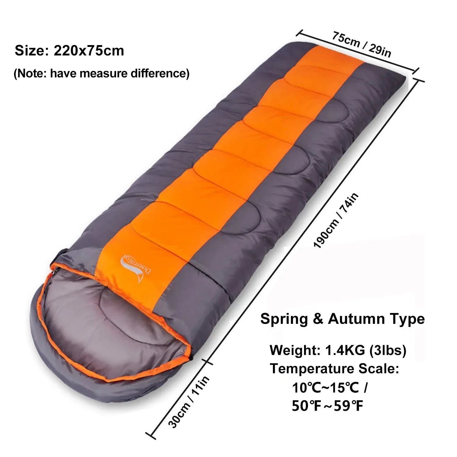 Lightweight 4 Season Envelope Camping Sleeping Bag for Outdoor Travel and Hiking - Trekker Essentials