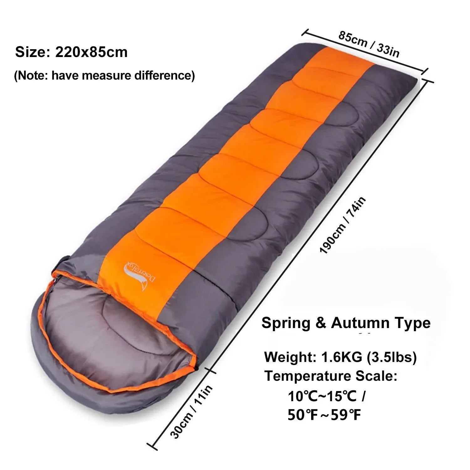 Lightweight 4 Season Envelope Camping Sleeping Bag for Outdoor Travel and Hiking - Trekker Essentials