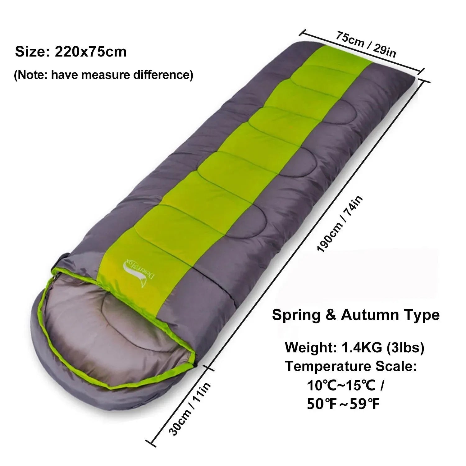 Lightweight 4 Season Envelope Camping Sleeping Bag for Outdoor Travel and Hiking - Trekker Essentials