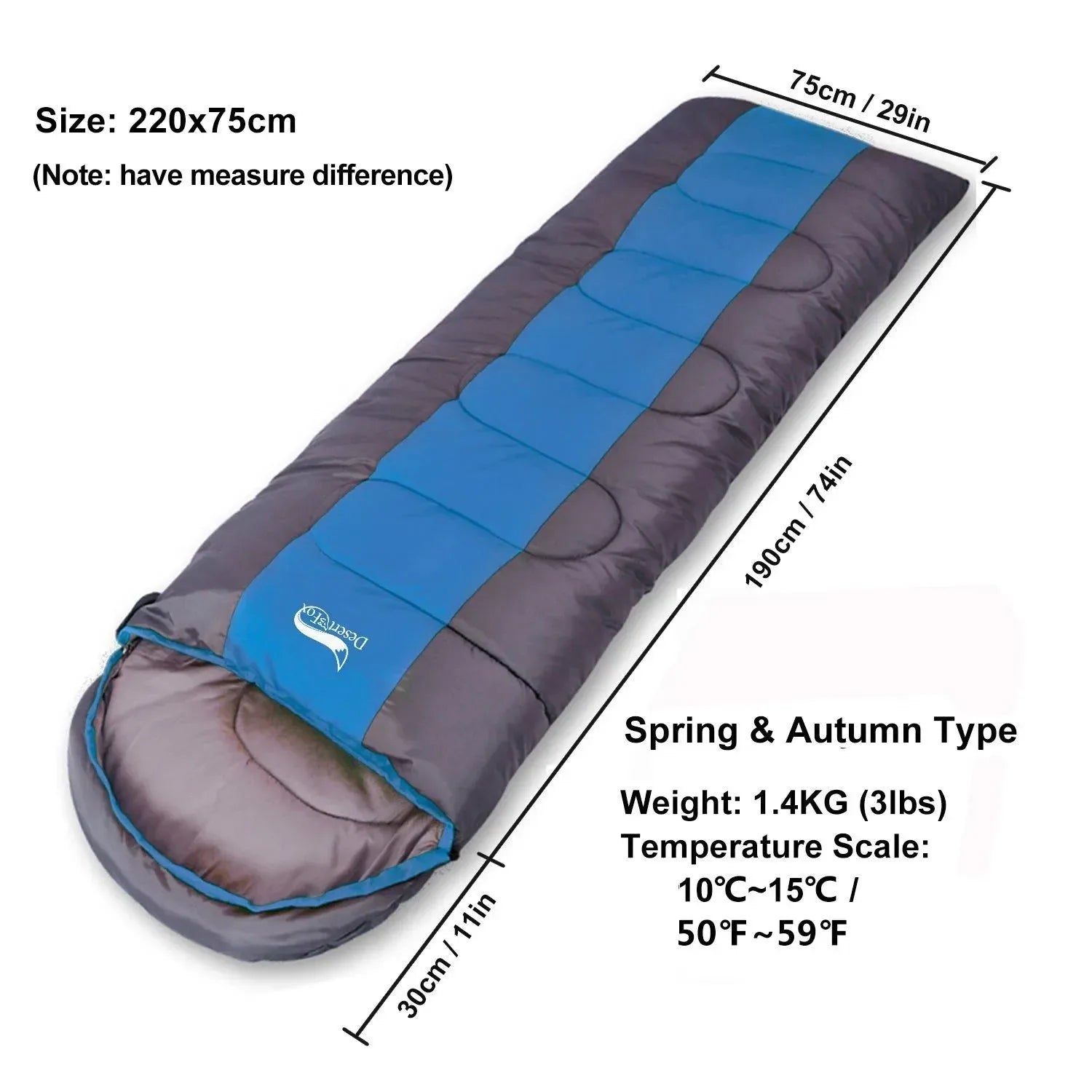 Lightweight 4 Season Envelope Camping Sleeping Bag for Outdoor Travel and Hiking - Trekker Essentials