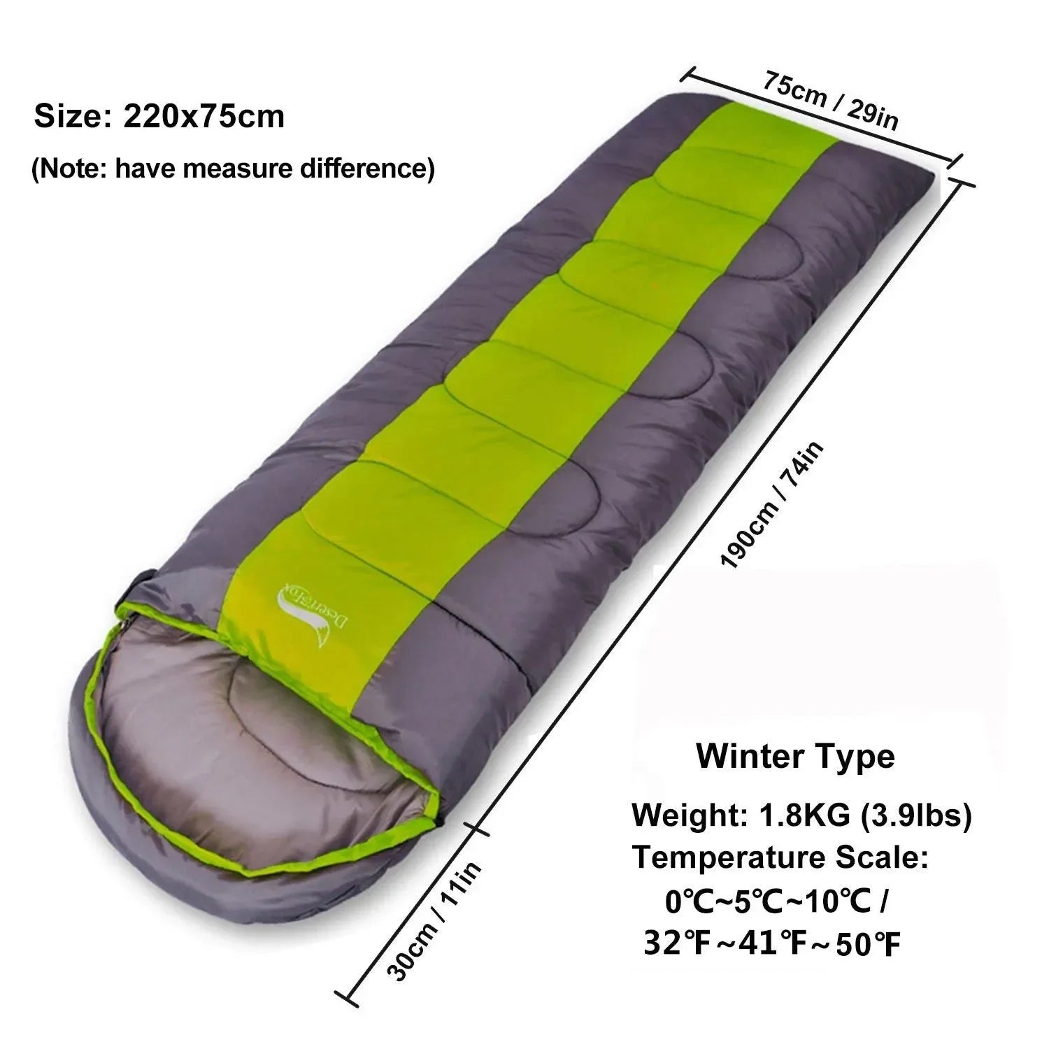 Lightweight 4 Season Envelope Camping Sleeping Bag for Outdoor Travel and Hiking - Trekker Essentials