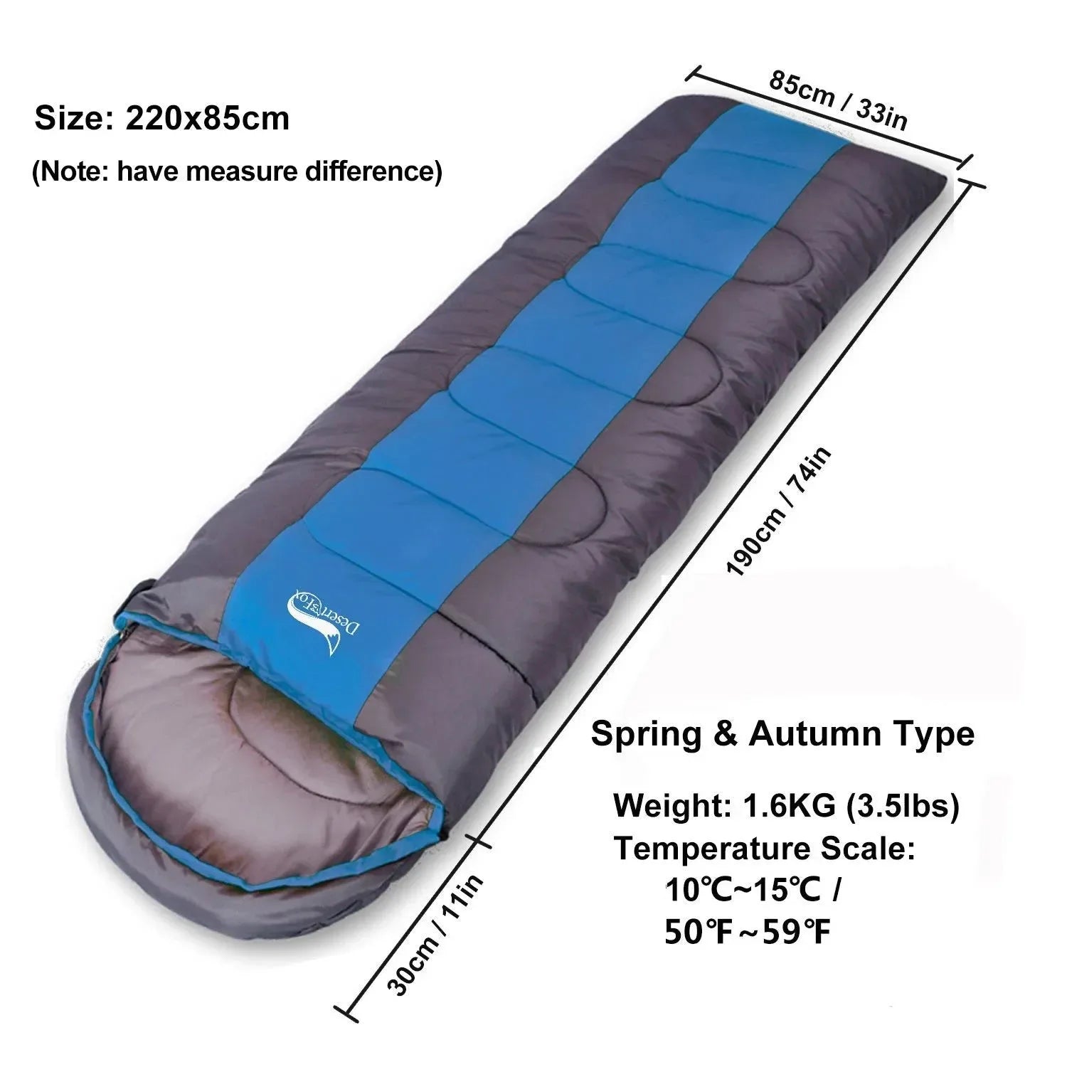 Lightweight 4 Season Envelope Camping Sleeping Bag for Outdoor Travel and Hiking - Trekker Essentials