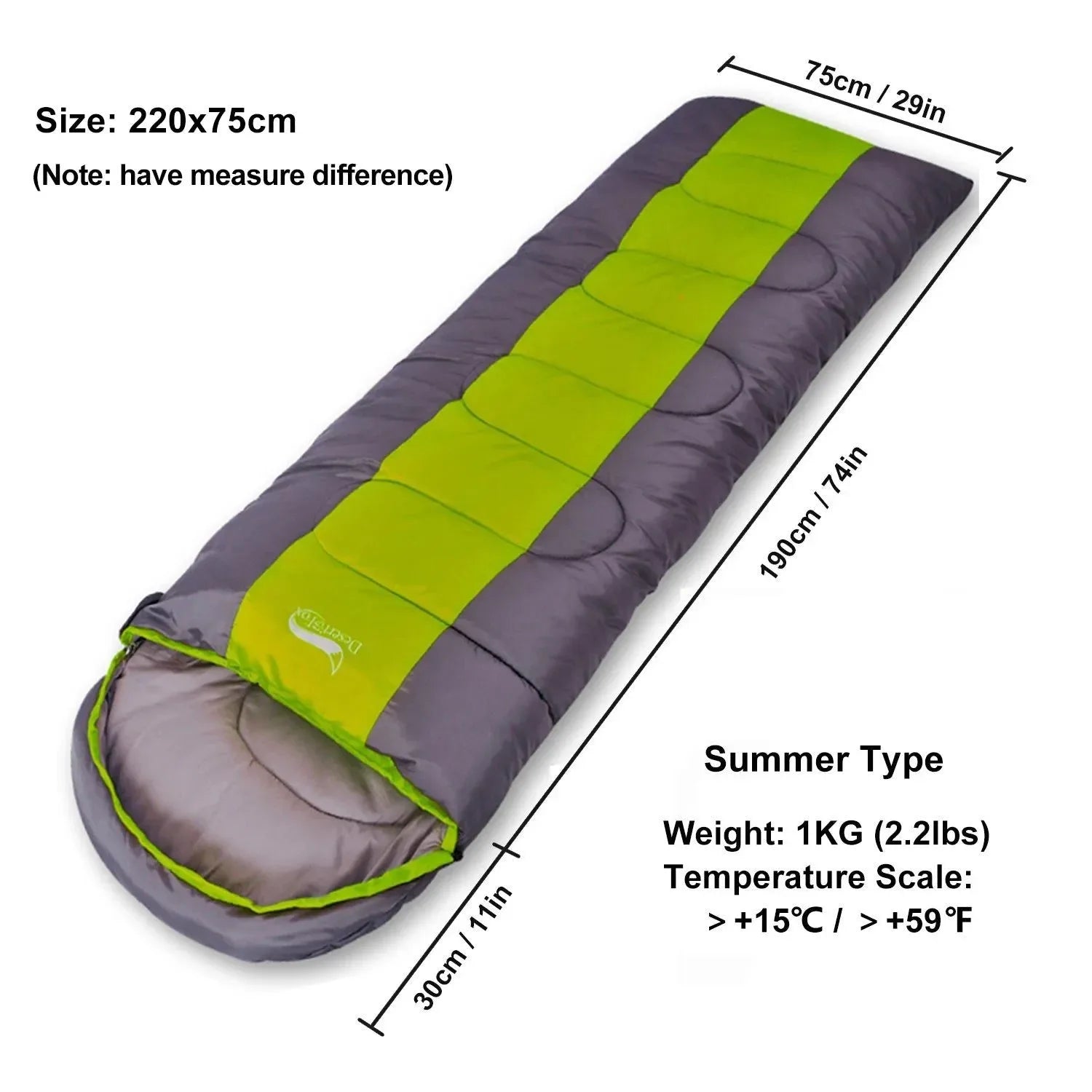 Lightweight 4 Season Envelope Camping Sleeping Bag for Outdoor Travel and Hiking - Trekker Essentials