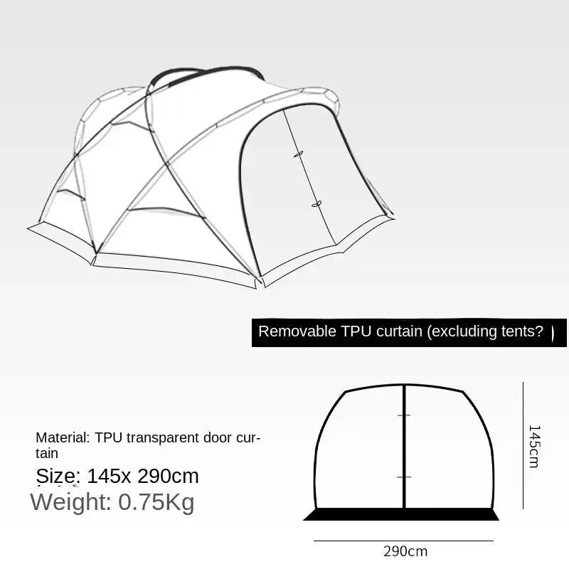Lightweight Dome Camping Tent, Wind and Rain Shelter for 3-4 People - Trekker Essentials