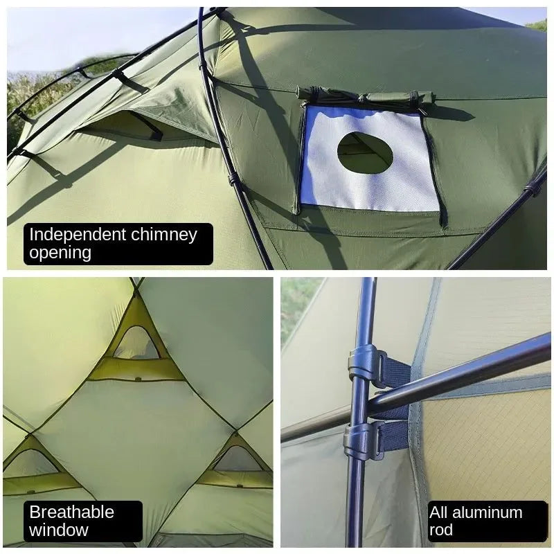 Lightweight Dome Camping Tent, Wind and Rain Shelter for 3-4 People - Trekker Essentials