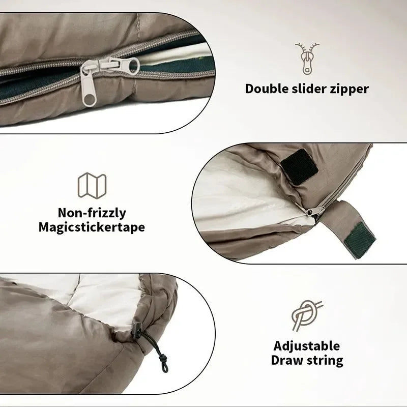Lightweight Envelope-Type Polyester Sleeping Bag for Spring, Autumn, and Winter Camping - Trekker Essentials