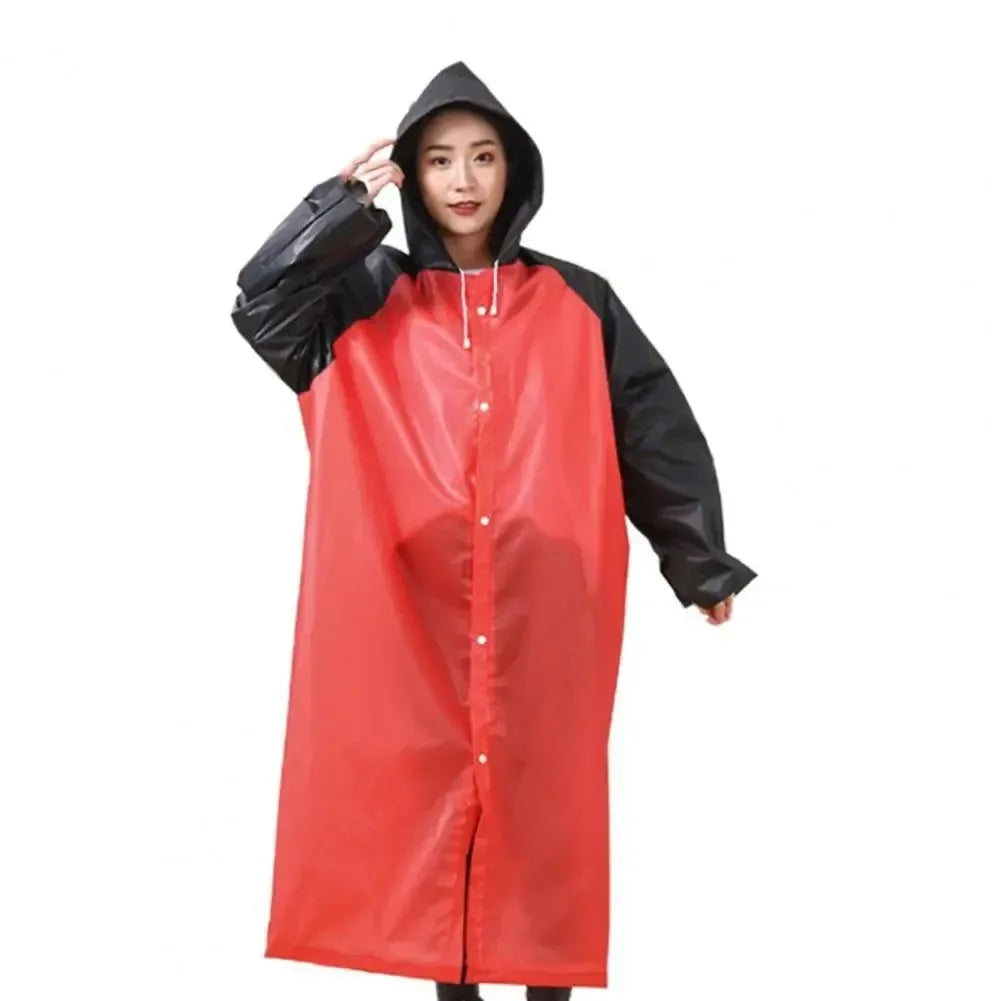Lightweight Hooded EVA Raincoat - Waterproof Long Raincoat for Travel, Hiking & Outdoor Activities - Trekker Essentials
