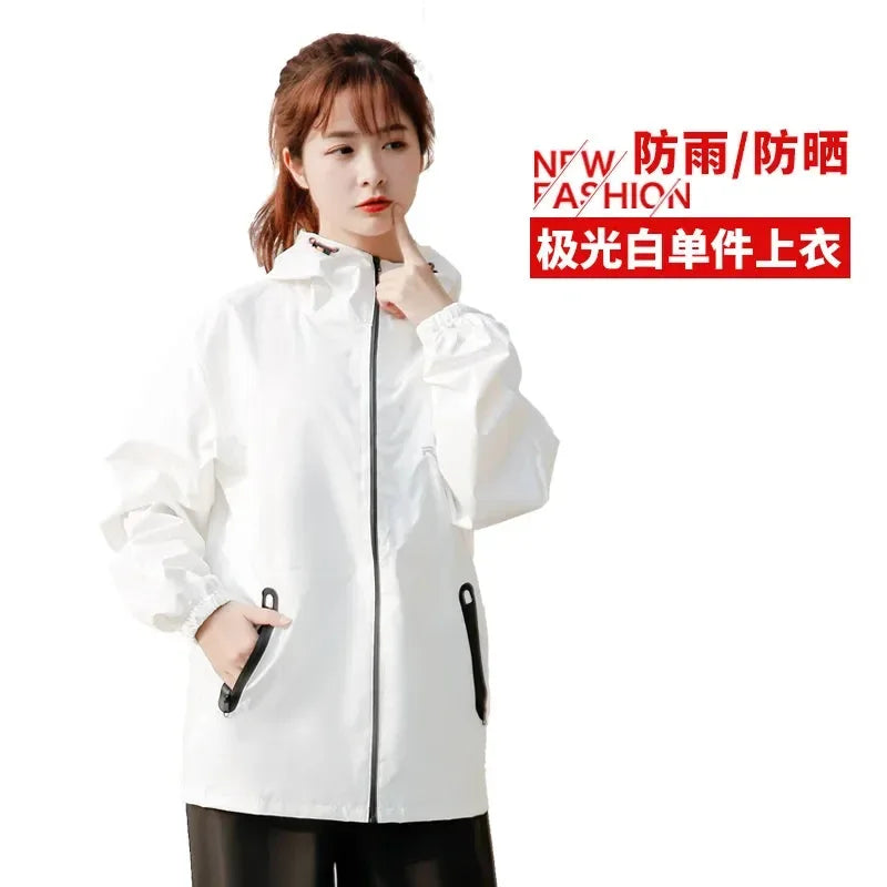 Lightweight Hooded Raincoat and Pant Suit - Waterproof Polyester Rainwear for Motorcycle, Cycling, Hiking, and Travel - Trekker Essentials