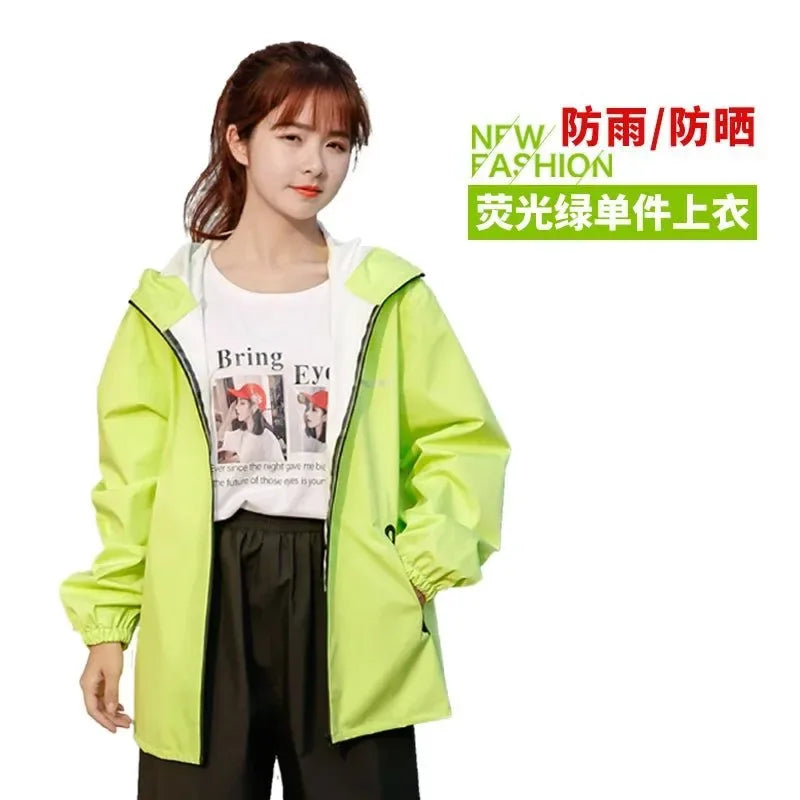 Lightweight Hooded Raincoat and Pant Suit - Waterproof Polyester Rainwear for Motorcycle, Cycling, Hiking, and Travel - Trekker Essentials