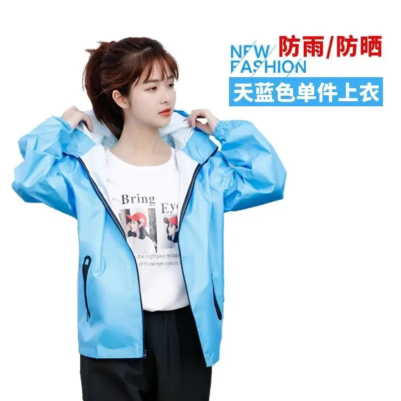 Lightweight Hooded Raincoat and Pant Suit - Waterproof Polyester Rainwear for Motorcycle, Cycling, Hiking, and Travel - Trekker Essentials