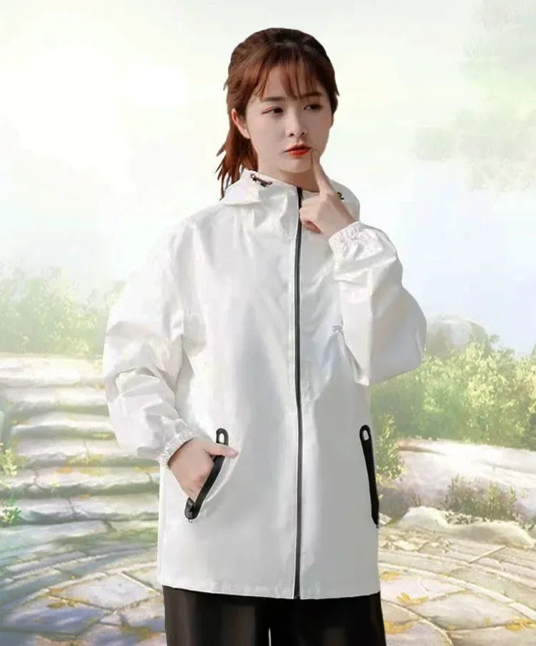 Lightweight Hooded Raincoat and Pant Suit - Waterproof Polyester Rainwear for Motorcycle, Cycling, Hiking, and Travel - Trekker Essentials