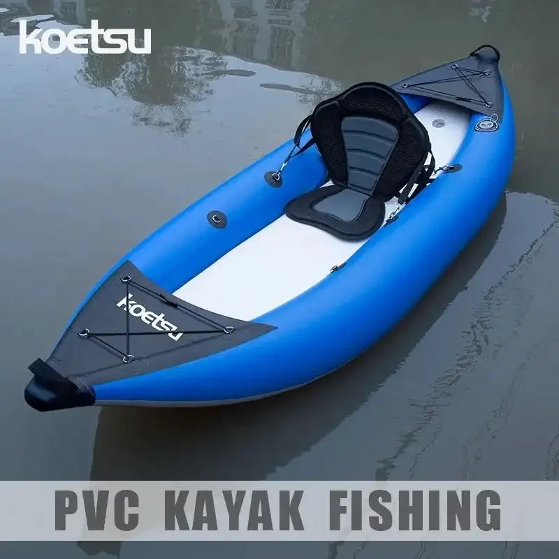 Stable Inflatable Canoe Lightweight & Stable PVC Inflatable Kayak for Single or Tandem Adventu ...