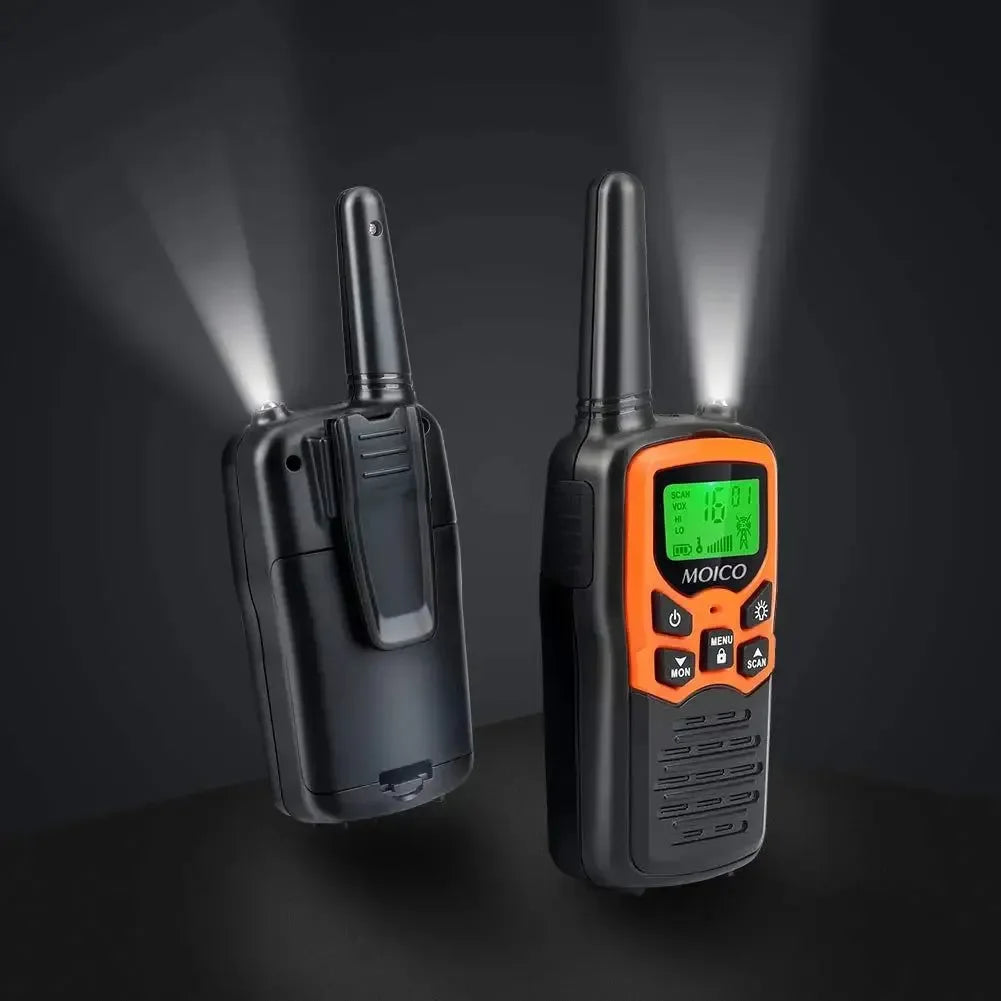 Long Range Walkie Talkies for Adults with 22 FRS Channels, LED Flashlight, and LCD Display - Ideal for Hiking, Camping, and Family Trips - Trekker Essentials
