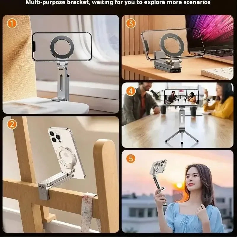 Magnetic Phone Tripod Stand - 360° Foldable Holder for iPhone & Android - Trekker Essentials