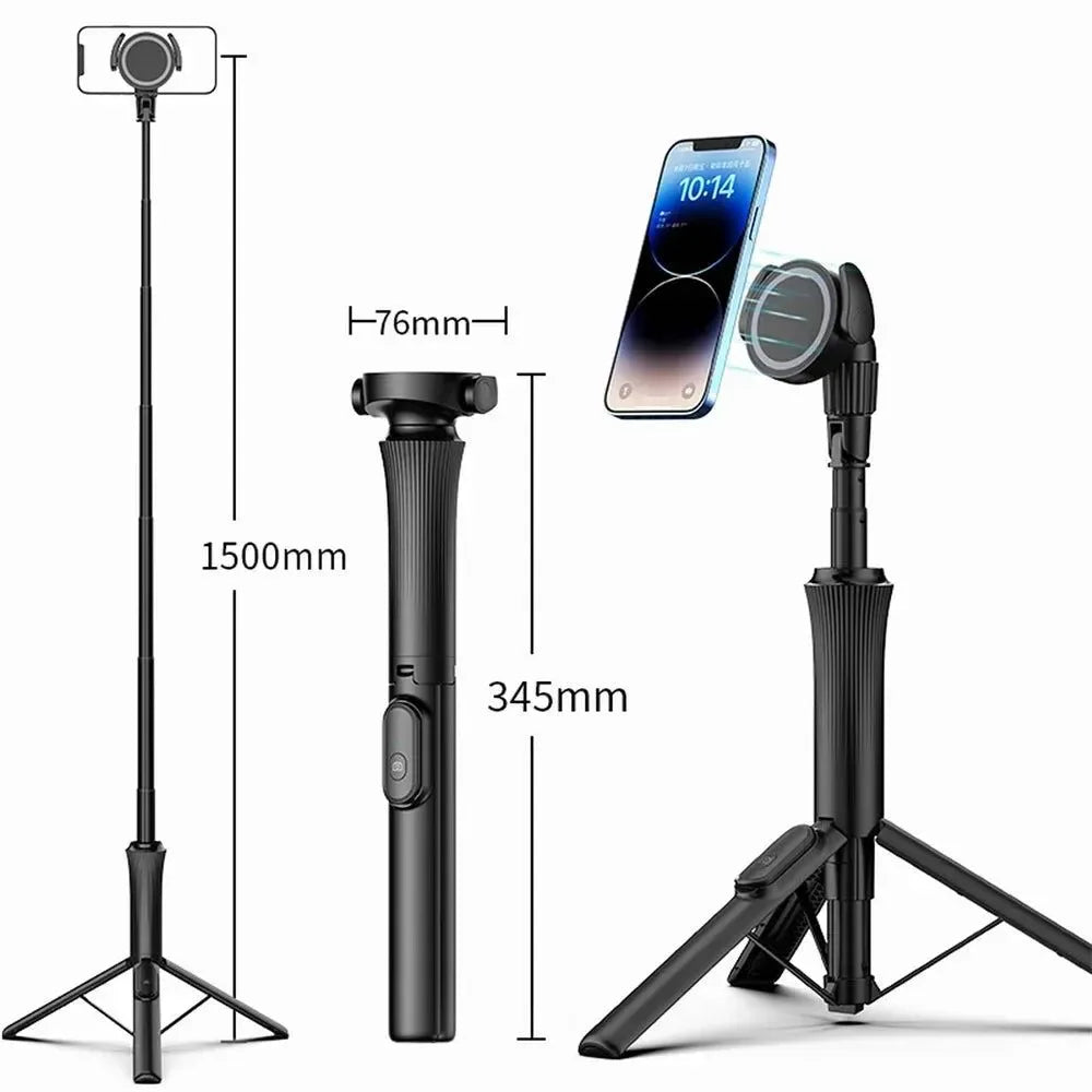 Magnetic Selfie Stick Tripod w/Remote - Extendable to 59" for MagSafe - Trekker Essentials