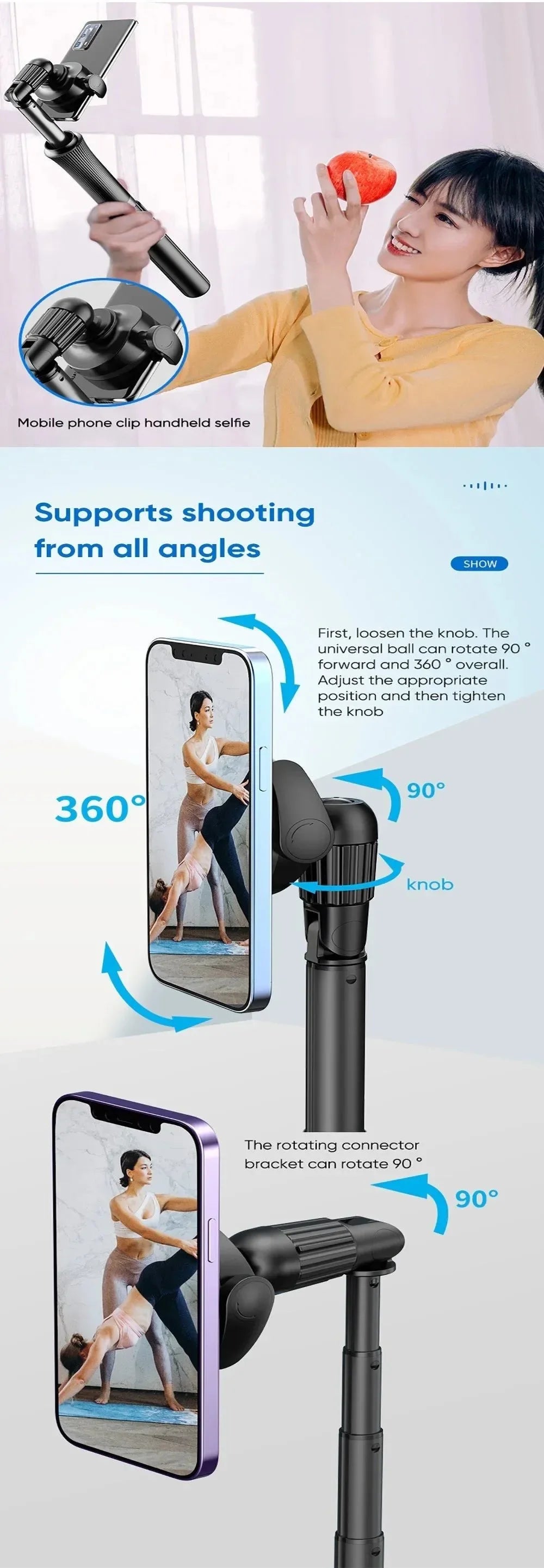 Magnetic Selfie Stick Tripod w/Remote - Extendable to 59" for MagSafe - Trekker Essentials