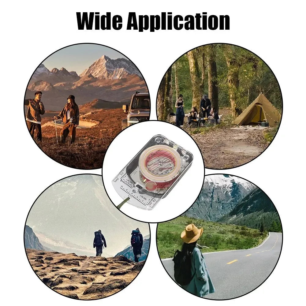 Magnifying Glass Multifunctional Scale Map Ruler - Outdoor Guiding Tool for Hiking, Camping, Survival - Trekker Essentials