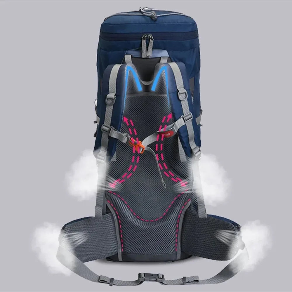Men's 60L Large Hiking Mountaineering Backpack: Outdoor Sport Rucksack – Trekker Essentials