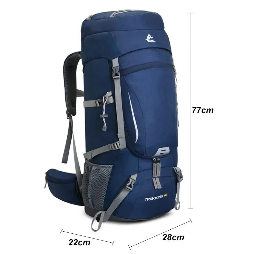 Men's 60L Large Hiking Mountaineering Backpack: Outdoor Sport Rucksack for Camping and Climbing - Trekker Essentials