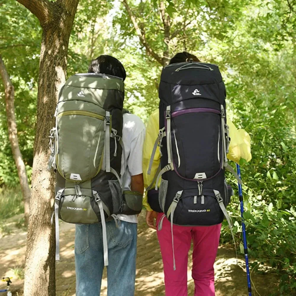 Men's 60L Large Hiking Mountaineering Backpack: Outdoor Sport Rucksack for Camping and Climbing - Trekker Essentials
